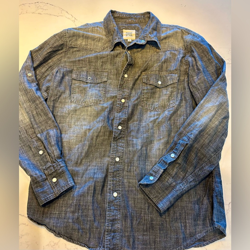 Paper, Denim & Cloth Men’s Denim Shirt Size L